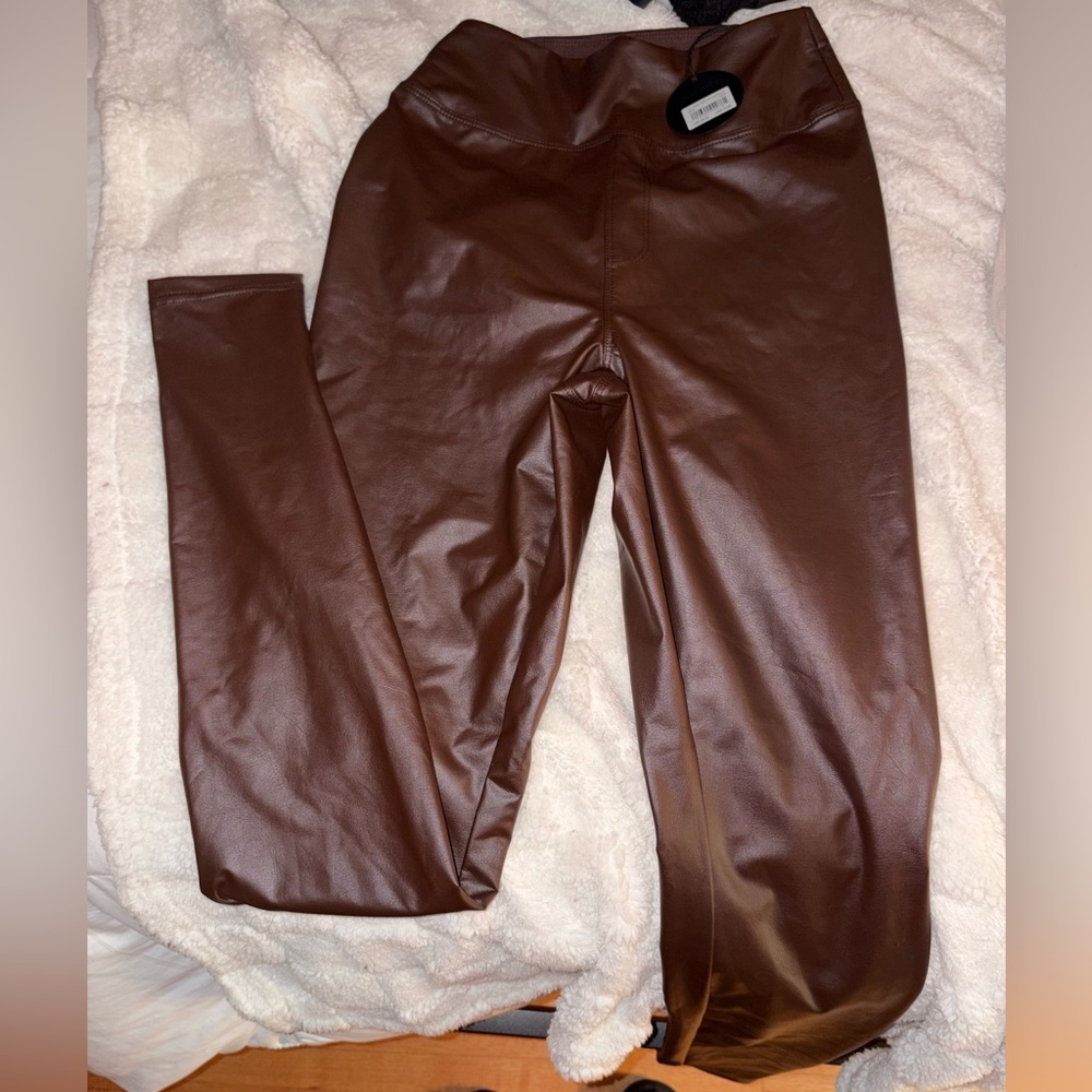 Aerie Brown Leather Leggings